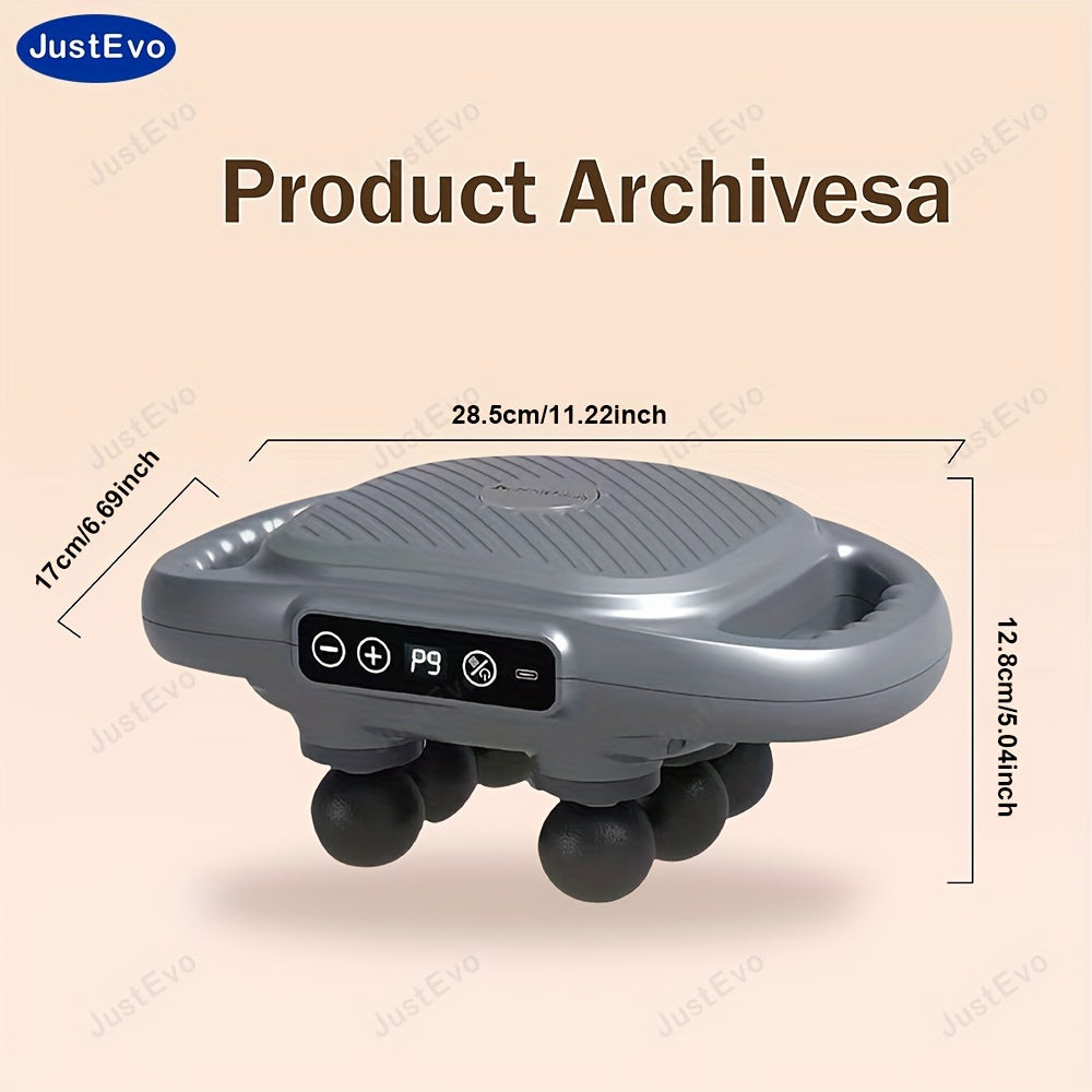 JustEvo Professional 6-Head Fascia Massage Gun, Multiple Modes, Various Intensity Levels, High-frequency Vibration, Muscle Relaxation, Full-body Massage, Suitable for Home, Office, And Gym Use.