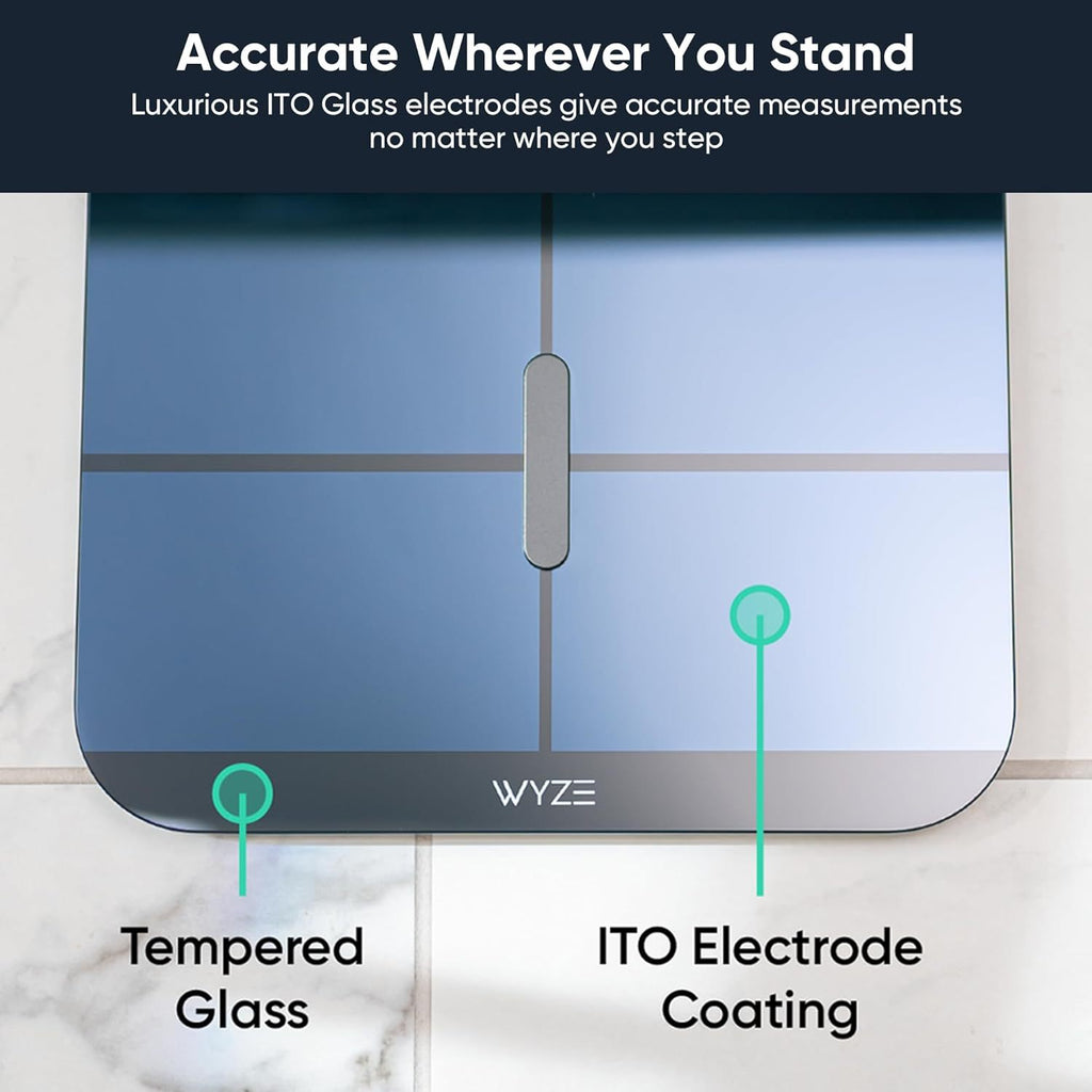 WYZE Smart Scale X for Body Weight, Digital Bathroom Scale for Body Fat, FSA HSA Eligible, Water and Muscle, Heart Rate Monitor, Body Composition Analyzer for People, Baby, Pet, 400 lb