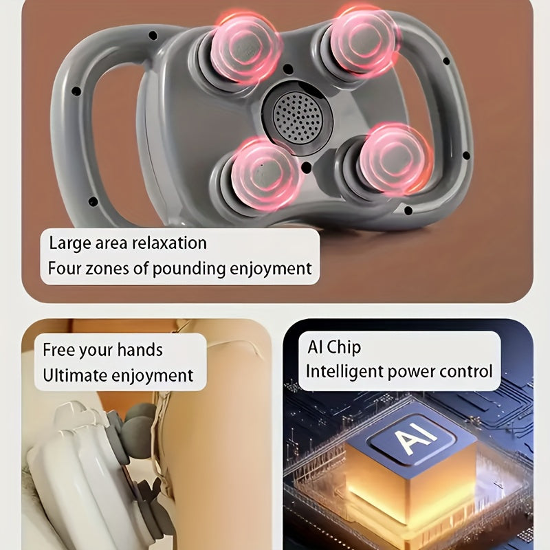 New Professional Grade Fascia Gun With Four Massage Heads, Silent Operation, Six Modes, Twenty Intensity Levels And Smart Display - A Full Body Relaxation Tool For Back, Legs, Neck And Shoulders, A Great Gift Choice For Your Family!