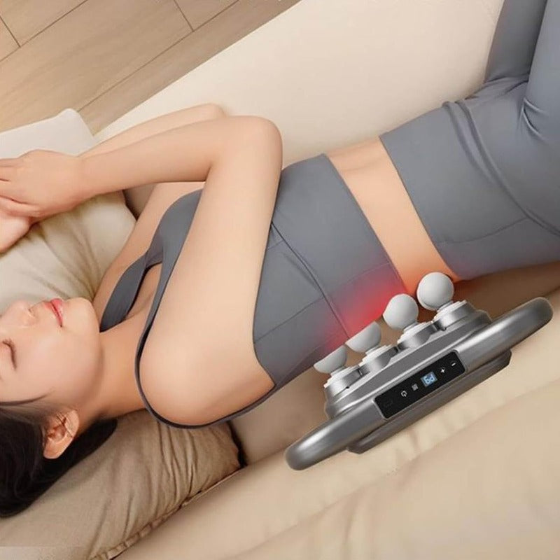 Evasea 8-Head Deep Tissue Massage Gun - Electric Muscle Massager with 16 Kneading Nodes, 9-Speed & 9-Mode Settings, Quiet Portable Device for Back, Legs, Arms, Hands-Free Operation, Type-C Fast Charge (Black) - Ideal Gift