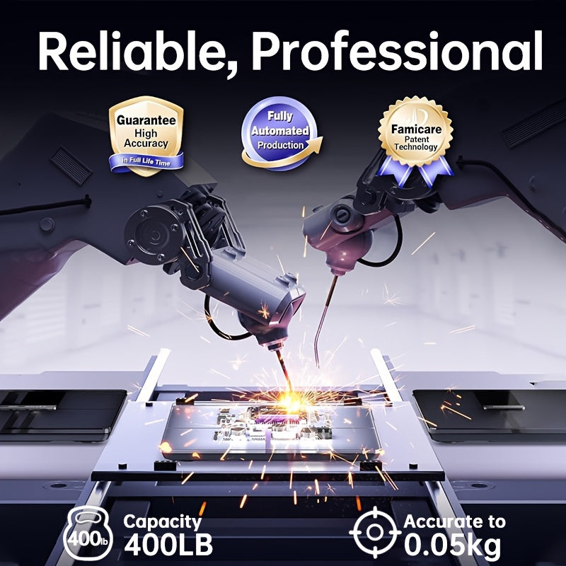 Upgraded Design, Enlarged Surface, 400 LB High-strength & High-precision Electronic Weight Scale, Smart Digital Bathroom Scale, Unlimited User, Automatic Recognition, HD LCD Display & Temperature Display, LB\u002FKG Multi-function Body Weighing Machine