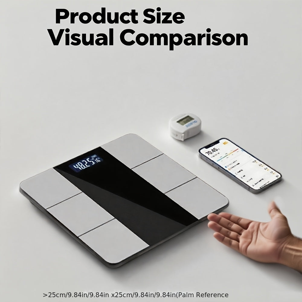 Smart Scale, BMI Weight Scale, Smart Digital LED Weight Scale, Wireless AAP Connection, No Battery, Home Gym Equipment, Digital Weight Scale, Wireless Home Device Synchronization for Home Bathroom