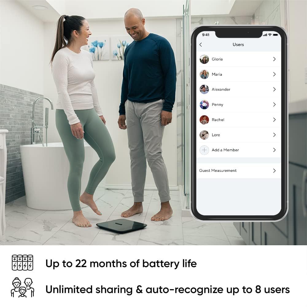 WYZE Smart Scale X for Body Weight, Digital Bathroom Scale for Body Fat, FSA HSA Eligible, Water and Muscle, Heart Rate Monitor, Body Composition Analyzer for People, Baby, Pet, 400 lb