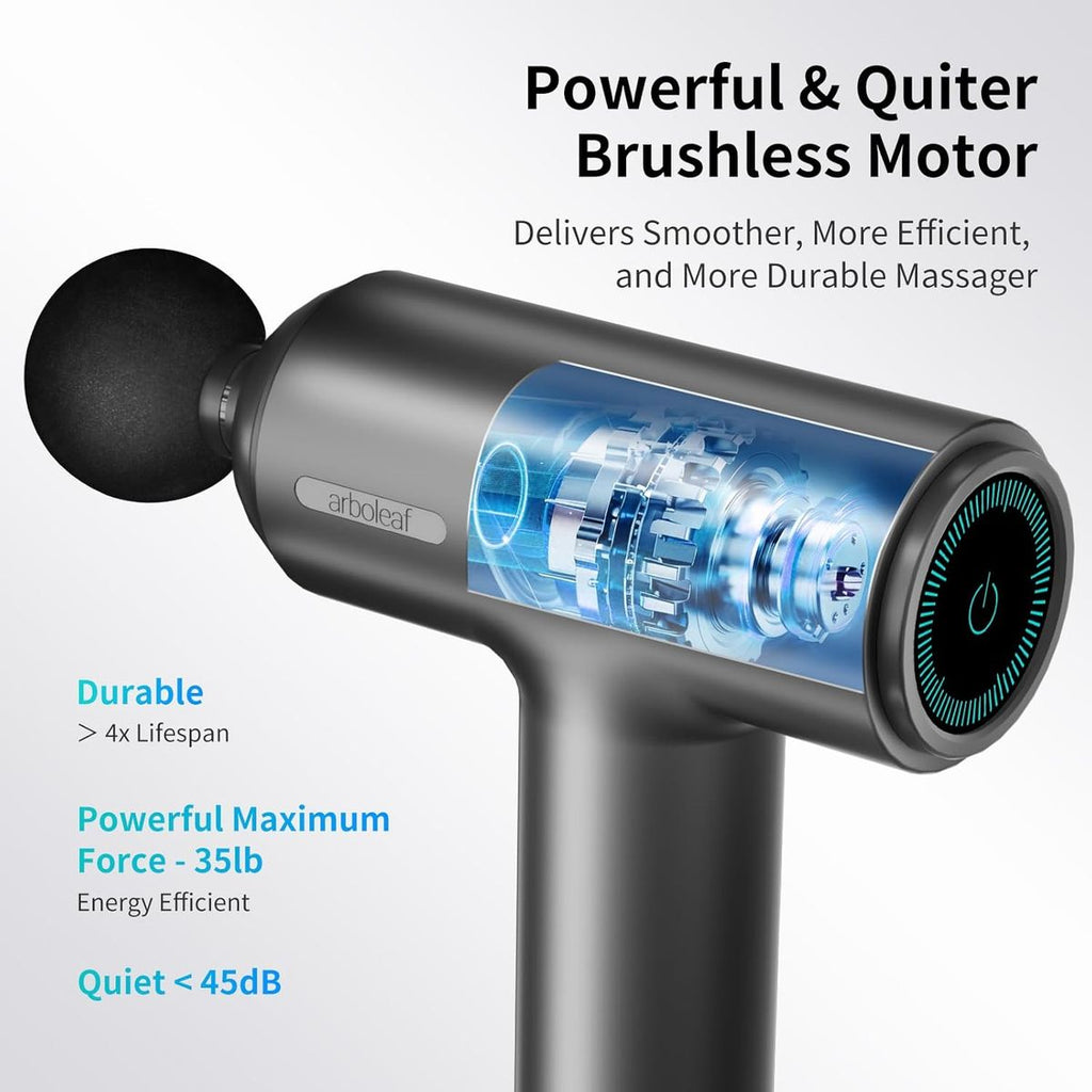 Massage Gun deep Tissue, 6 Speeds Powerful Handheld Percussion Muscle Massager Gun with Portable Travel Case for Back, Shoulder, Sore Muscles, Pain Relief for Athletes, Relax, Gifts,  Compact Design, Sturdy Material, Deep Tissue Massager, Fitness