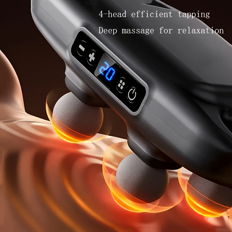 4-Head Massage Gun, Deep Attack Fascia Gun Handheld Impact Massager for Body, Feet, Legs, Waist, Back And Neck Massage Relaxation, High Torque Power Supply, Father'S Day Gift for Dad