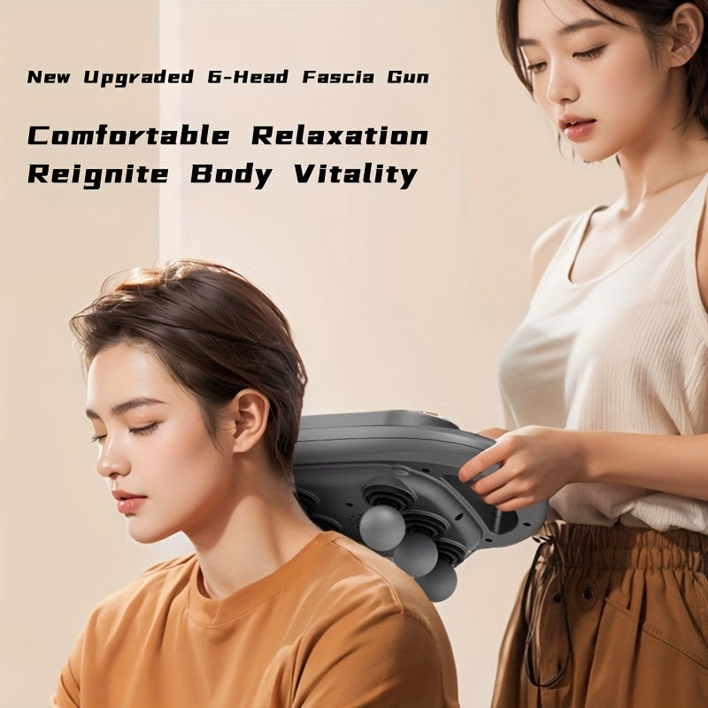 1pc 6 Head Massage Gun, Massager, Muscle Massager, Massage Tools, Neck Massager, Back Massager, Leg Massager, Foot Massager, 44.09LB Percussion, 9600 RPM & 14mm Penetration, Gym\u002FOffice\u002FHome Use, Back Massager for Deep Tissue, Best Gifts for Men