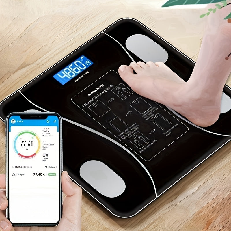 Smart Scale UAEIUI Smart Digital Bathroom Scale | Battery-Powered, Wireless, Non-Rechargeable, with Body Fat Monitoring for Home Use, for Women, Men