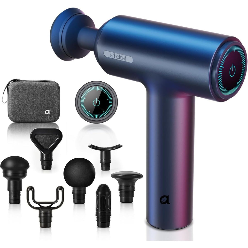 Massage Gun deep Tissue, 6 Speeds Powerful Handheld Percussion Muscle Massager Gun with Portable Travel Case for Back, Shoulder, Sore Muscles, Pain Relief for Athletes, Relax, Gifts,  Compact Design, Sturdy Material, Deep Tissue Massager, Fitness