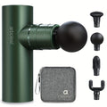 Compact Massage Gun Compact 5-Speed (3200 RPM) Metallic Green Massage Gun | 4 Attachments, 5.4'' Pocket-Sized for On-the-Go Muscle Relaxation, Percussion for Pre\u002FPost Workout, Includes Travel Case - Ideal Gift for Dad\u002FMom, Christmas & Birthdays