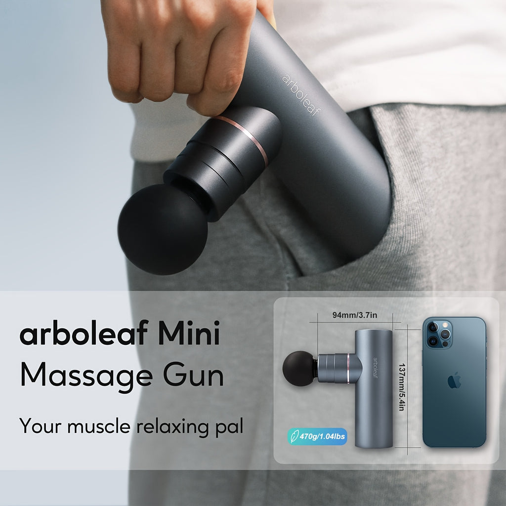 Compact Massage Gun Compact 5-Speed (3200 RPM) Metallic Green Massage Gun | 4 Attachments, 5.4'' Pocket-Sized for On-the-Go Muscle Relaxation, Percussion for Pre\u002FPost Workout, Includes Travel Case - Ideal Gift for Dad\u002FMom, Christmas & Birthdays