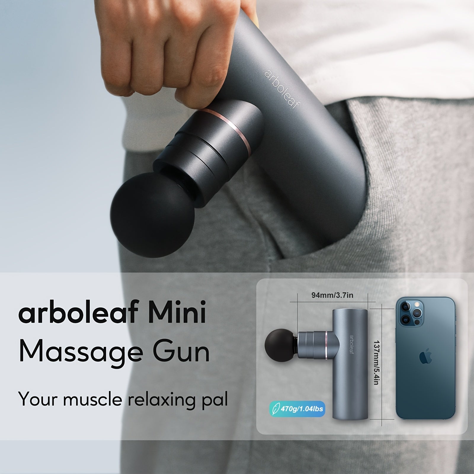 Compact Massage Gun Compact 5-Speed (3200 RPM) Metallic Green Massage Gun | 4 Attachments, 5.4'' Pocket-Sized for On-the-Go Muscle Relaxation, Percussion for Pre\u002FPost Workout, Includes Travel Case - Ideal Gift for Dad\u002FMom, Christmas & Birthdays