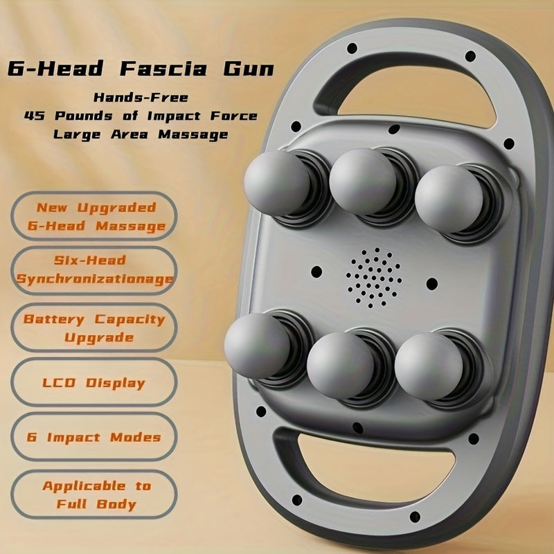 1pc 6 Head Massage Gun, Massager, Muscle Massager, Massage Tools, Neck Massager, Back Massager, Leg Massager, Foot Massager, 44.09LB Percussion, 9600 RPM & 14mm Penetration, Gym\u002FOffice\u002FHome Use, Back Massager for Deep Tissue, Best Gifts for Men