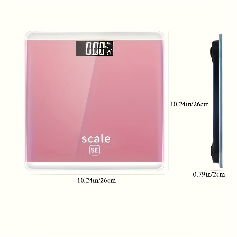 1pc Digital Bathroom Scale, Smart Body Weight Scale with Indoor Temperature Display, Battery-Powered, ≤36V, No Battery Included