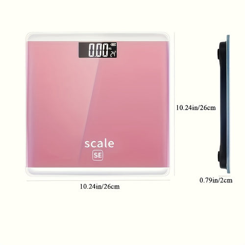 1pc Digital Bathroom Scale, Smart Body Weight Scale with Indoor Temperature Display, Battery-Powered, ≤36V, No Battery Included