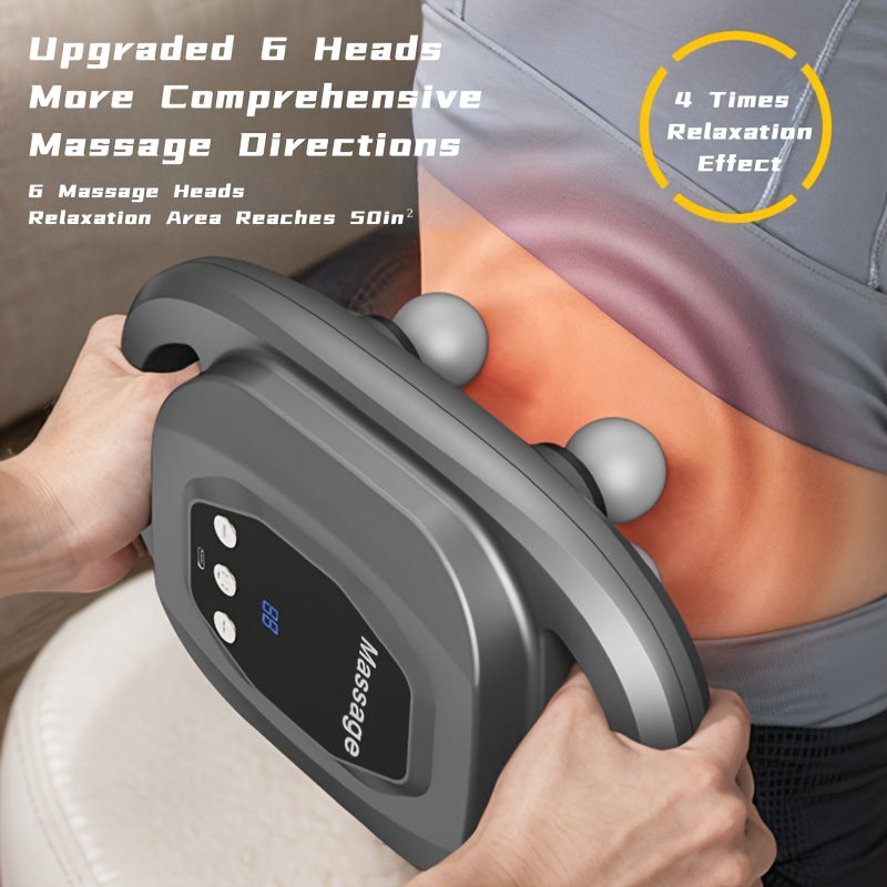 1pc 6 Head Massage Gun, Massager, Muscle Massager, Massage Tools, Neck Massager, Back Massager, Leg Massager, Foot Massager, 44.09LB Percussion, 9600 RPM & 14mm Penetration, Gym\u002FOffice\u002FHome Use, Back Massager for Deep Tissue, Best Gifts for Men