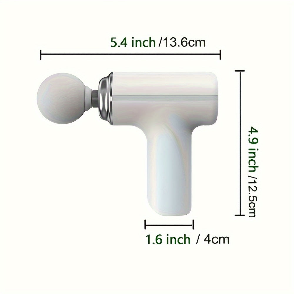 Small Portable Rechargeable Handheld Massage Gun, High Intensity Vibration and Knocking to Relax Deep Muscles, with 4 Massage Heads, Multi-speed Adjustable, Suitable for Men and Women, for Whole Body