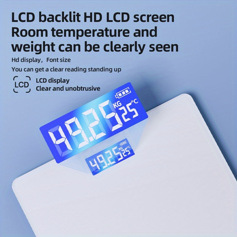 Precision USB Charging Electronic Body Weight Scale with LCD Digital Display, Ultra-Thin Lithium Polymer Rechargeable Battery (120mAh), Low Voltage (≤36V), Power Display Function - For Home & Gym Use - Ideal Gift for Health-Conscious Individuals