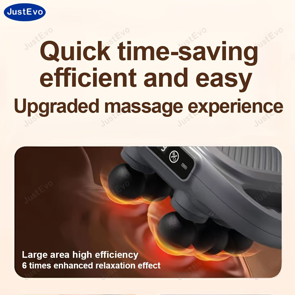 JustEvo Professional 6-Head Fascia Massage Gun, Multiple Modes, Various Intensity Levels, High-frequency Vibration, Muscle Relaxation, Full-body Massage, Suitable for Home, Office, And Gym Use.