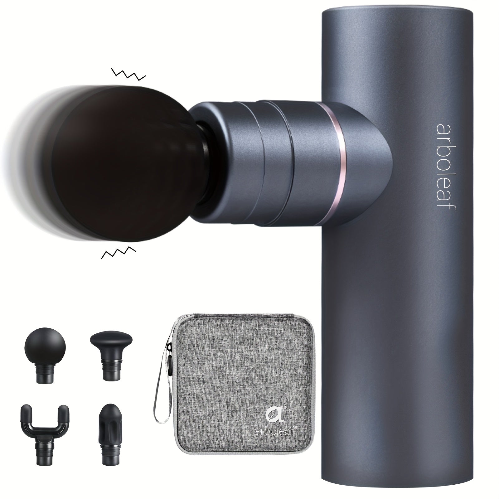 Arboleaf Hot & Cool Mini Massage Gun With Multiple Heads -Pro Percussion Massager Gun With Heating & Cooling Heads, 5 Speed Levels For Deep Tissue Massage For Full Body And Back Arm Massage Gifts For Both Men And Women Ideal For For Muscle Relaxation