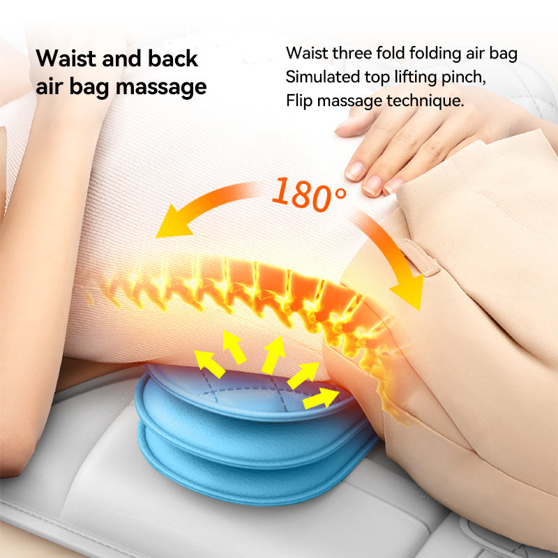 Multi-functional airbag massage cushion, supports airbag traction stretching and massage function, portable full body massager for home\u002Foffice use, suitable for the elderly, sedentary people and athletes