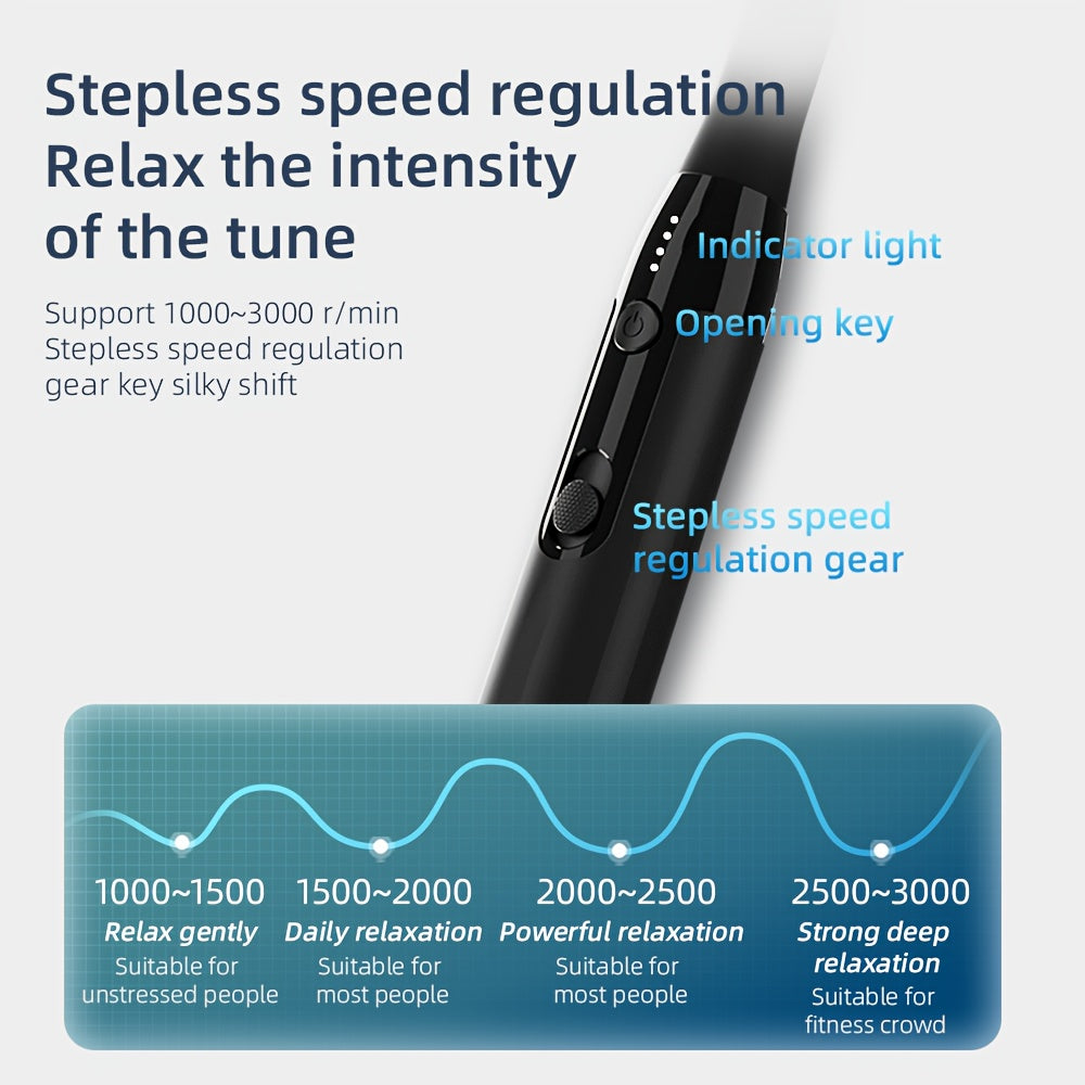 Enhanced Device Featuring 10Mm Deep Tissue, a Longer Handle for,,, Waist, And, a Portable Alleviation Tool with Four Attachments And Five Speed Settings.