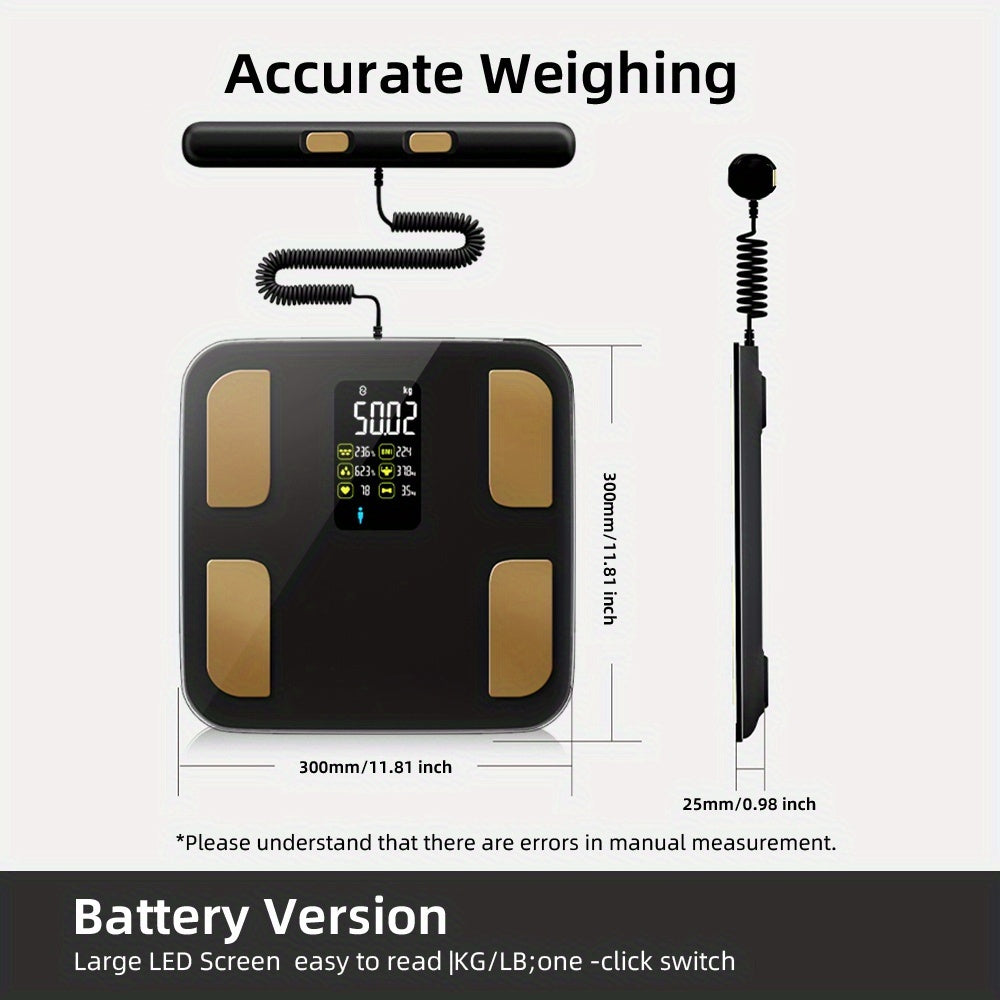 Smart Digital Scale for Home Use, Health & Fitness Body Weight Measurement with Large Color Display, 360 lbs Capacity