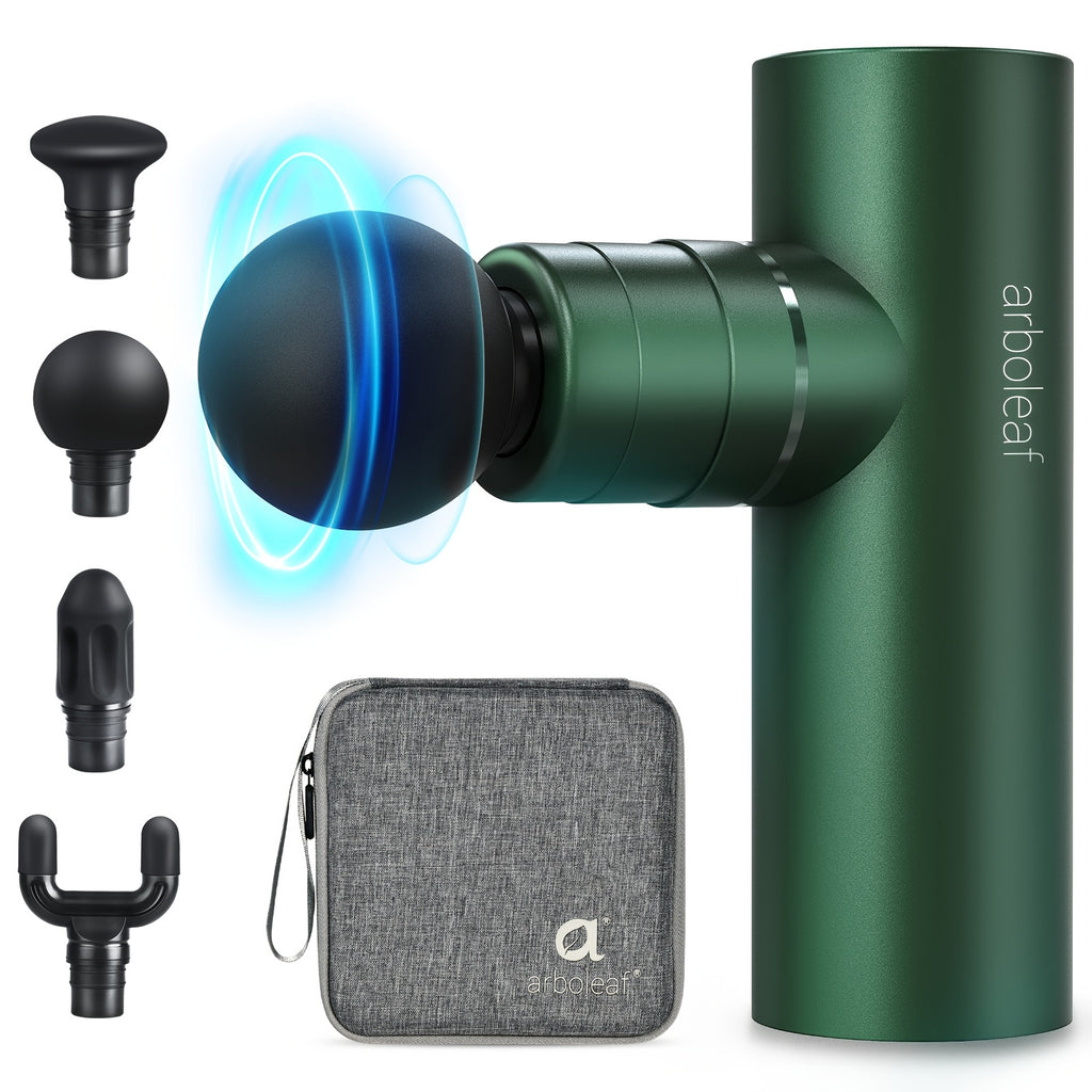 Arboleaf Hot & Cool Mini Massage Gun With Multiple Heads -Pro Percussion Massager Gun With Heating & Cooling Heads, 5 Speed Levels For Deep Tissue Massage For Full Body And Back Arm Massage Gifts For Both Men And Women Ideal For For Muscle Relaxation