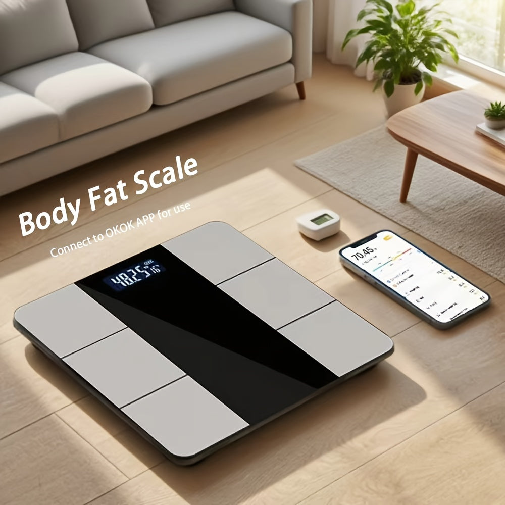 Smart Scale, BMI Weight Scale, Smart Digital LED Weight Scale, Wireless AAP Connection, No Battery, Home Gym Equipment, Digital Weight Scale, Wireless Home Device Synchronization for Home Bathroom