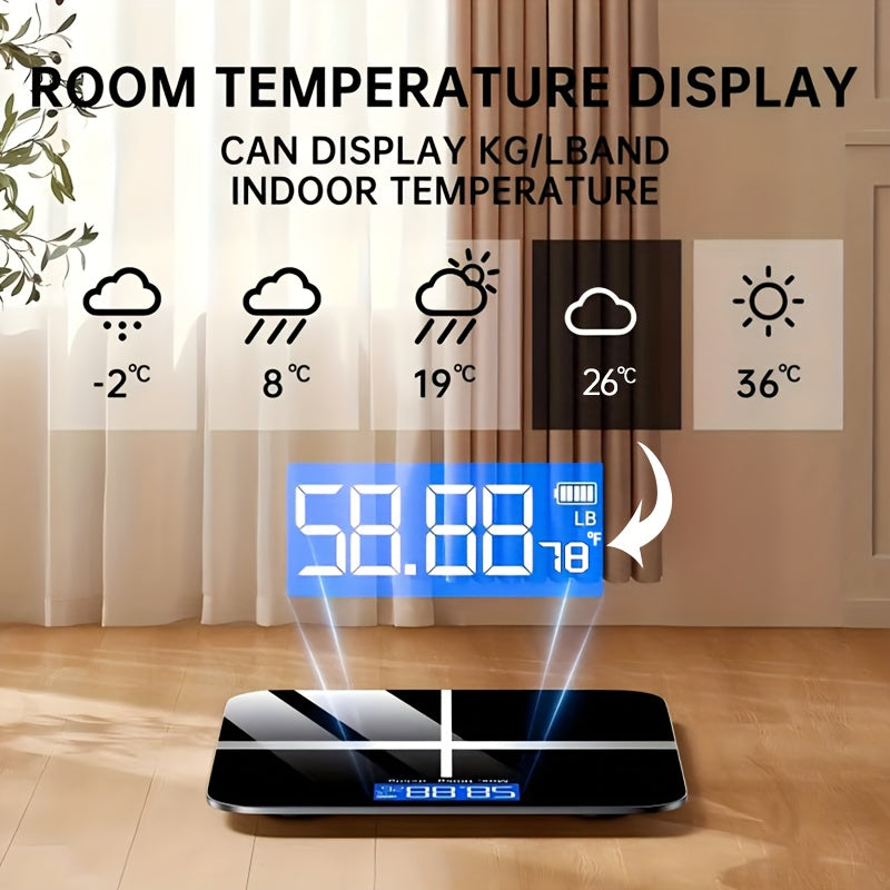 High Precision Scale Ultra High 400 LB Weight Scale, High Precision Smart Digital Bathroom Scale | LB\u002FKG Convertible, Multi-function Temperature Display, HD LCD Display, Ultra Wide Platform And Large Capacity For Home, Dorm, Gym Or Office Use