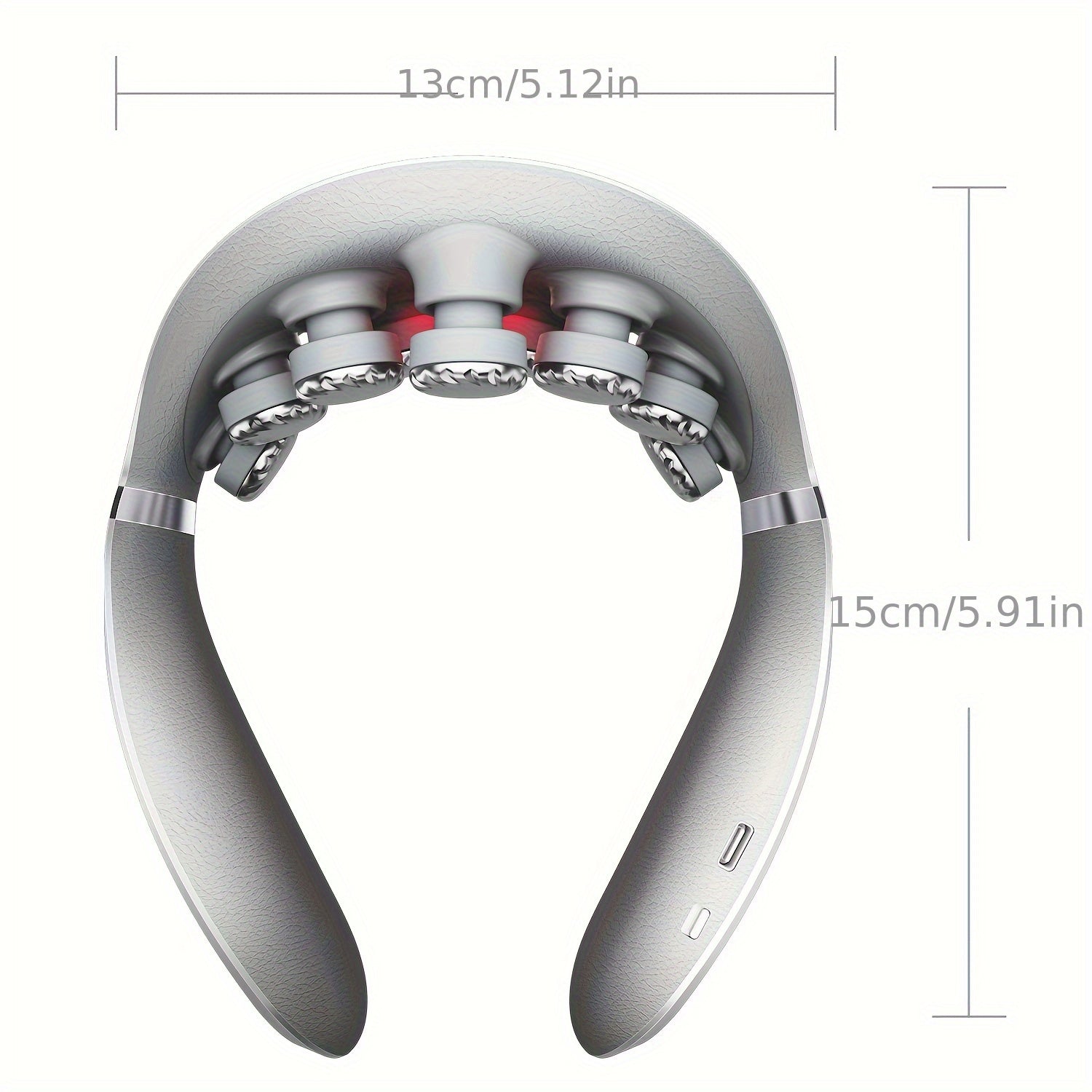 SKG Neck Massager with Heat Relax and Vibration, Portable Cordless Neck Massager, 9D Shiatsu Vibration and Deep Tissue Massage Shoulder Neck Massager, Electric Massager with 9 Tungsten Steel Massage Heads in Simulated Finger Shape, Suitable for