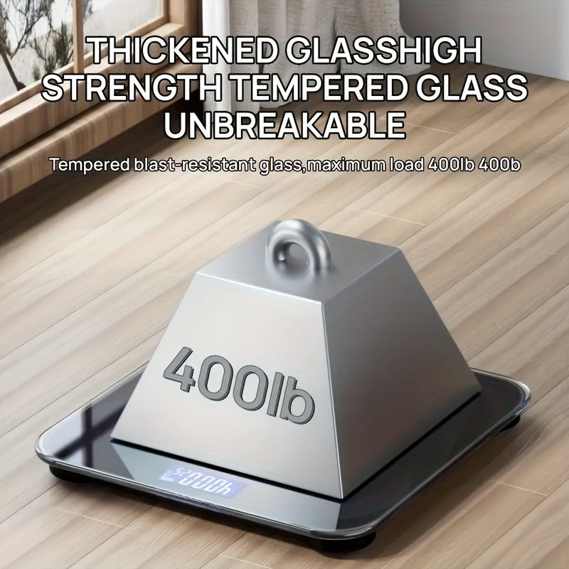 Smart Electronic Weight Scale Smart Electronic Weight Scale with LCD Display, Temperature Display, Maximum Weighing: 400 lbs (180 kg), Battery Powered, Flexible Switch lb\u002Fkg