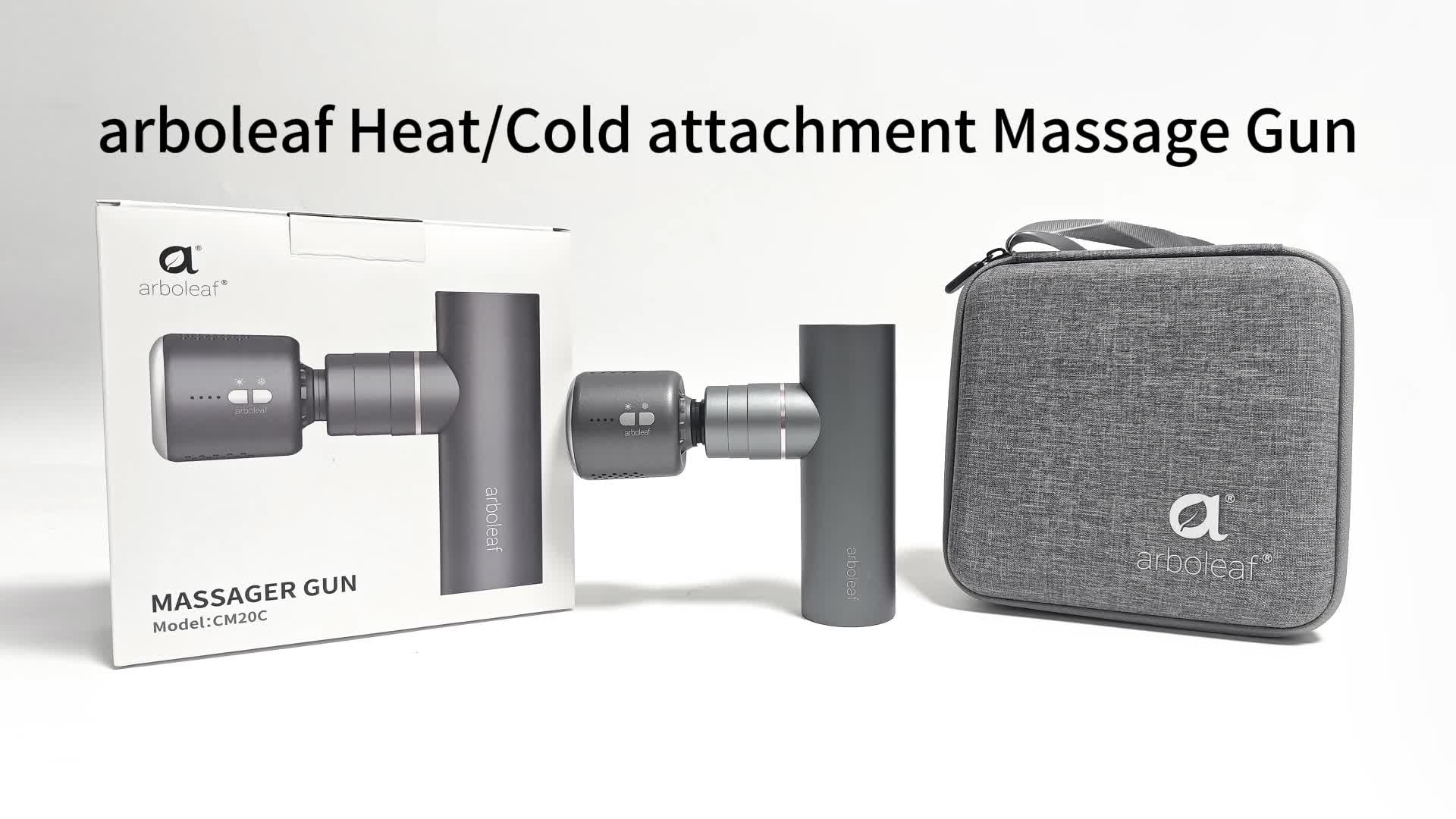 Arboleaf Hot & Cool Mini Massage Gun With Multiple Heads -Pro Percussion Massager Gun With Heating & Cooling Heads, 5 Speed Levels For Deep Tissue Massage For Full Body And Back Arm Massage Gifts For Both Men And Women Ideal For For Muscle Relaxation