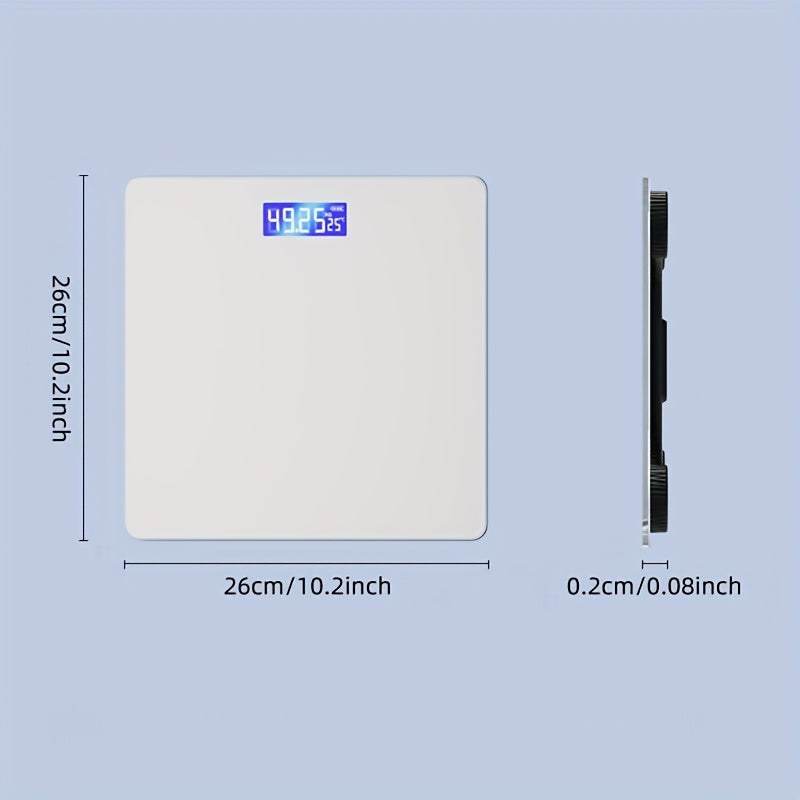 Precision USB Charging Electronic Body Weight Scale with LCD Digital Display, Ultra-Thin Lithium Polymer Rechargeable Battery (120mAh), Low Voltage (≤36V), Power Display Function - For Home & Gym Use - Ideal Gift for Health-Conscious Individuals