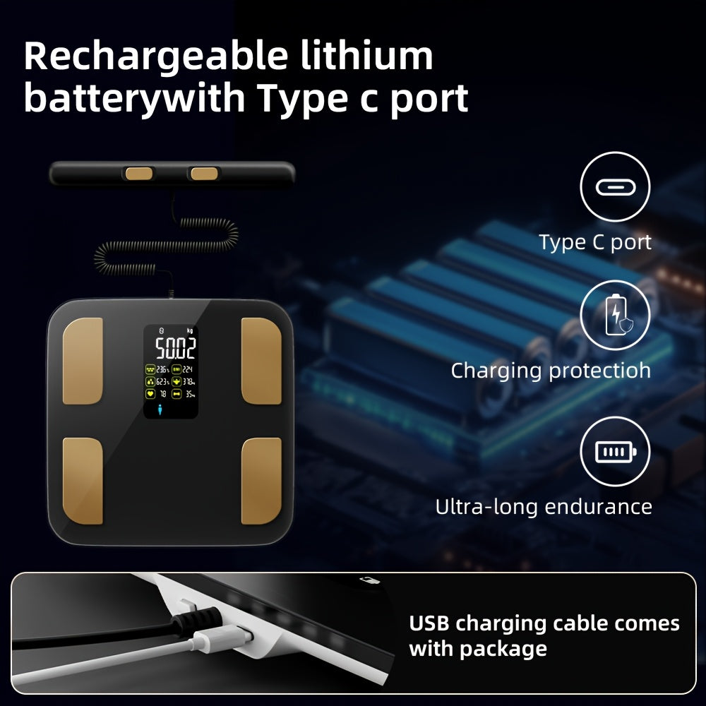 Smart Digital Scale for Home Use, Health & Fitness Body Weight Measurement with Large Color Display, 360 lbs Capacity