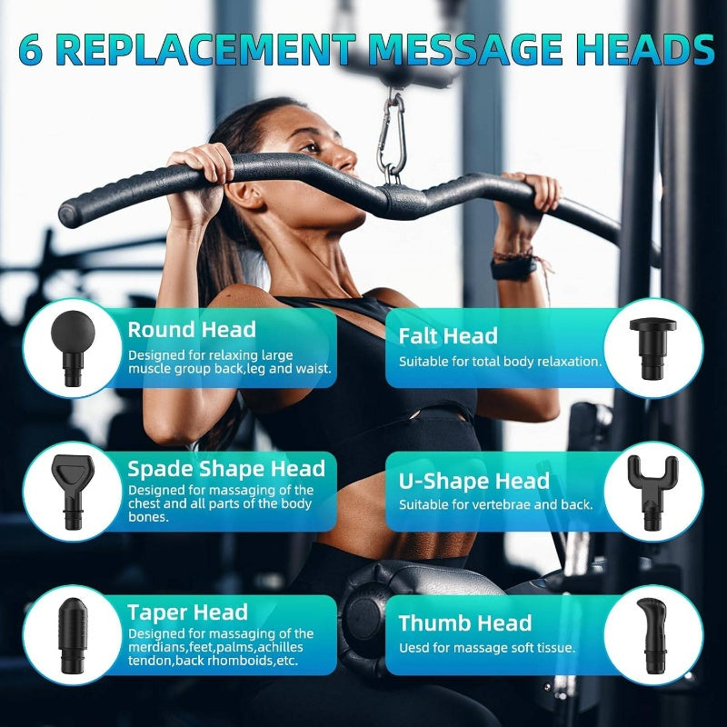 Deep Tissue Massage Gun - -like Portable Percussion Massager with 7 Speed Levels & 6 Interchangeable Heads, - ( Not Included) for, Athletes, Back, Neck, Leg, Arm - Men & Women