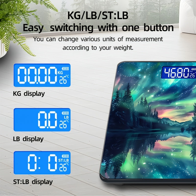 Smart Home Scale, Large Screen Digital Bathroom Scale with High Precision Induction Steel Sheet Can Weigh Up to 396 Pounds Innovative Design Can Be Used As a Home Decoration