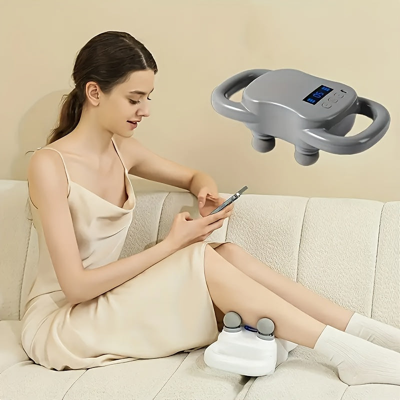 New Professional Grade Fascia Gun With Four Massage Heads, Silent Operation, Six Modes, Twenty Intensity Levels And Smart Display - A Full Body Relaxation Tool For Back, Legs, Neck And Shoulders, A Great Gift Choice For Your Family!