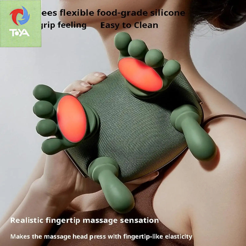 Electric Massager with - Operation & Acupressure - Full Body for Back, Neck, Lower Abdomen, Shoulders - Portable Massager Device for Men & Women,, \u002FOffice Use - Soft Fabric Cover (No