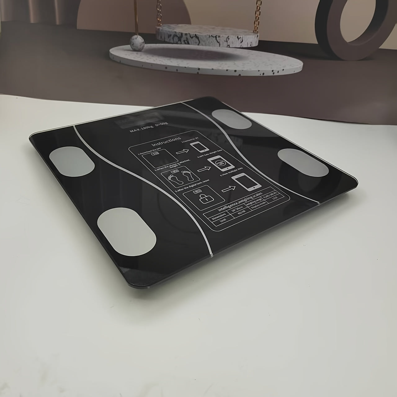 Smart Scale UAEIUI Smart Digital Bathroom Scale | Battery-Powered, Wireless, Non-Rechargeable, with Body Fat Monitoring for Home Use, for Women, Men