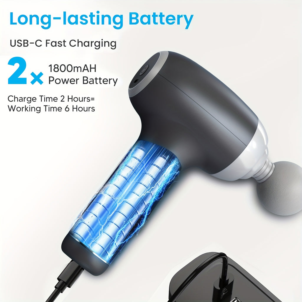 Massage Gun for Larger Athletes - a Percussion Tool for Muscle, Featuring Various Attachments, Silent Operation, Adjustable Speed Settings, Perfect for Athletes And an Excellent Gift for Holidays (Father'S Day\u002FMother'S Day\u002FChristmas)