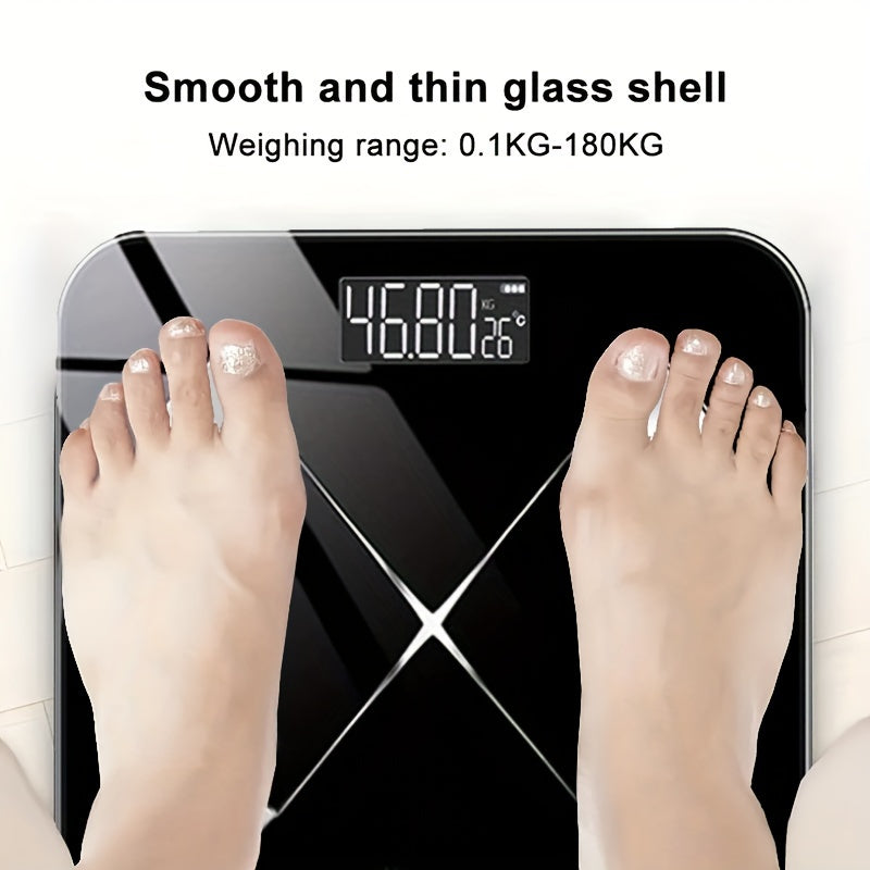 Wireless Smart LED Scale with App Connectivity - Battery Powered, Weight Tracking, Personal Care Electronics (Batteries Not Included)