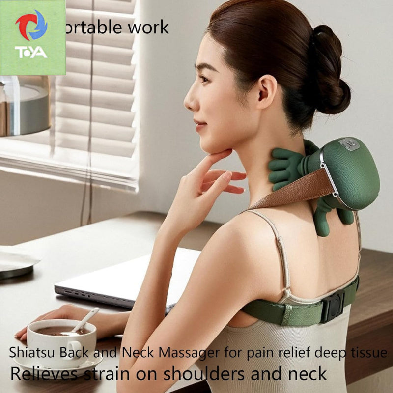 Electric Massager with - Operation & Acupressure - Full Body for Back, Neck, Lower Abdomen, Shoulders - Portable Massager Device for Men & Women,, \u002FOffice Use - Soft Fabric Cover (No