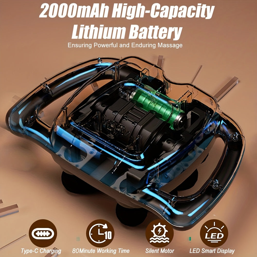 Deep Tissue Massage Gun Professional Deep Tissue Fascia Massage Gun | 16-Drive, 9 Modes X 99 Gears, High Frequency Massager for Neck, Shoulder, Waist, Legs, Back, Buttocks - Hands Free