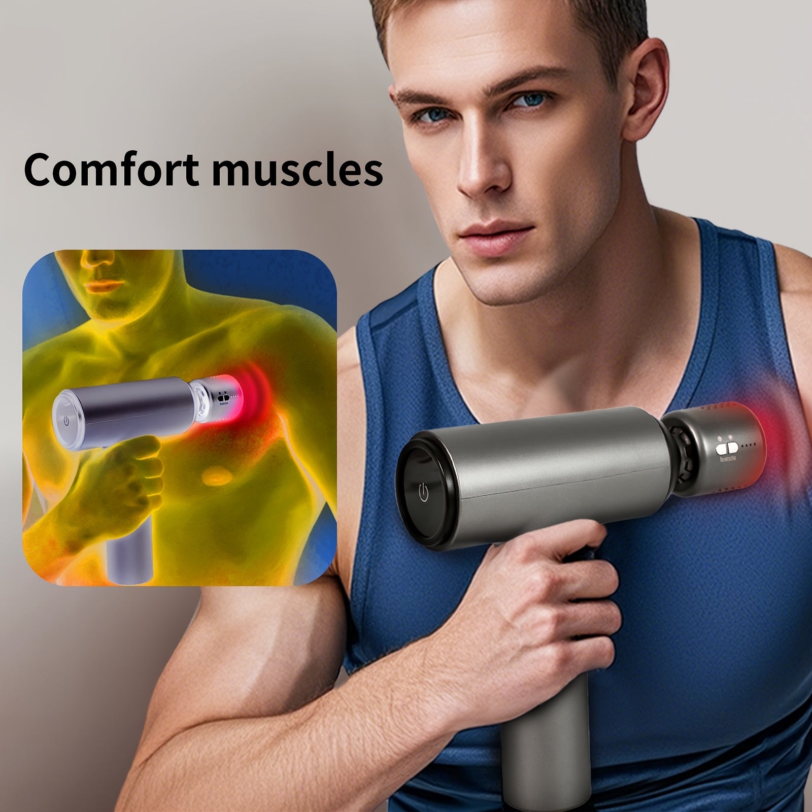 Arboleaf Hot & Cool Muscle Massage Gun, Large Percussion Massager With Heating & Cooling Heads, 5 Speed Levels For Deep Tissue Massager With 7 Attachments For Back Neck Shoulder Leg Relaxation, Touchscreen Power Switch Gift For Birthday & Christmas