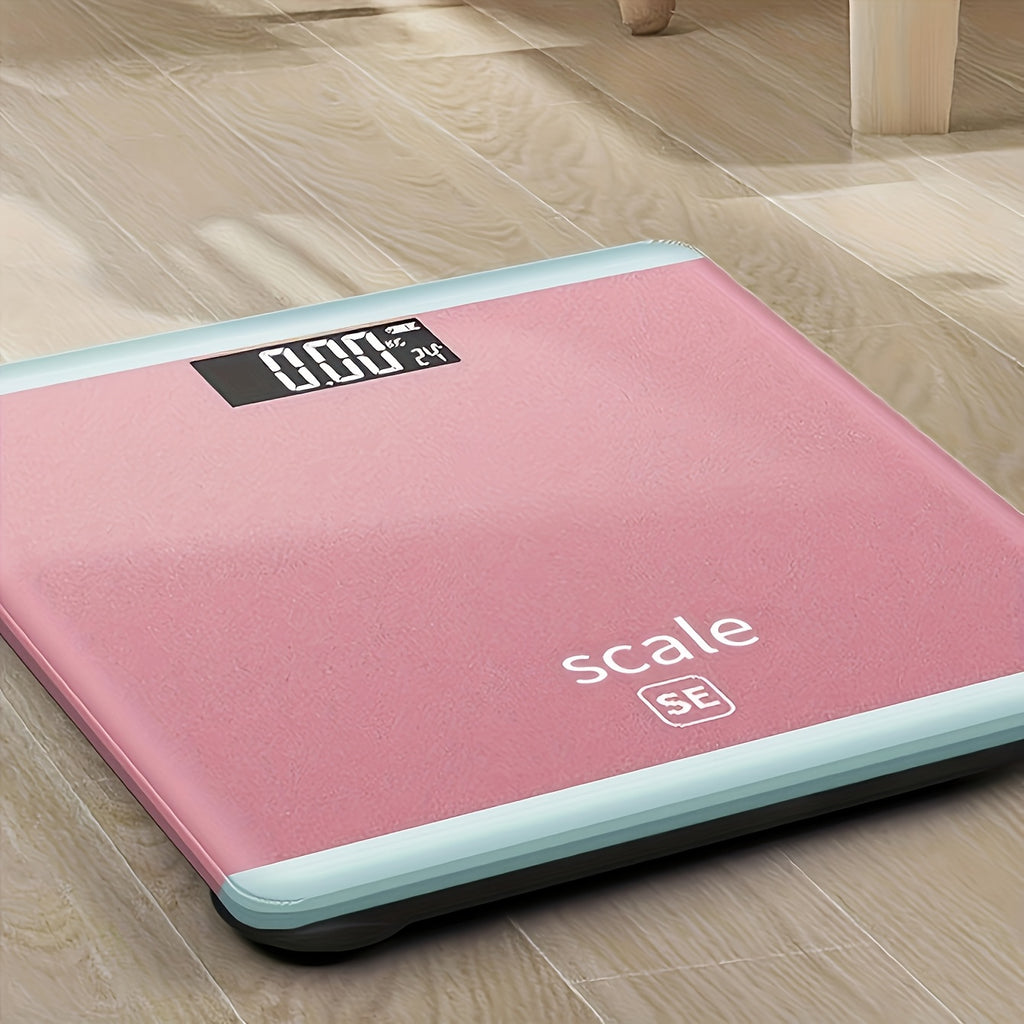 1pc HOTU High-Precision Digital Bathroom Scale with LED Display, Body Weight Scale with kg\u002Flbs\u002FTare\u002FUnit Conversion, Low-Profile Pink & Design, - for Home, Bedside, Bathroom - \u002F Smart Scale