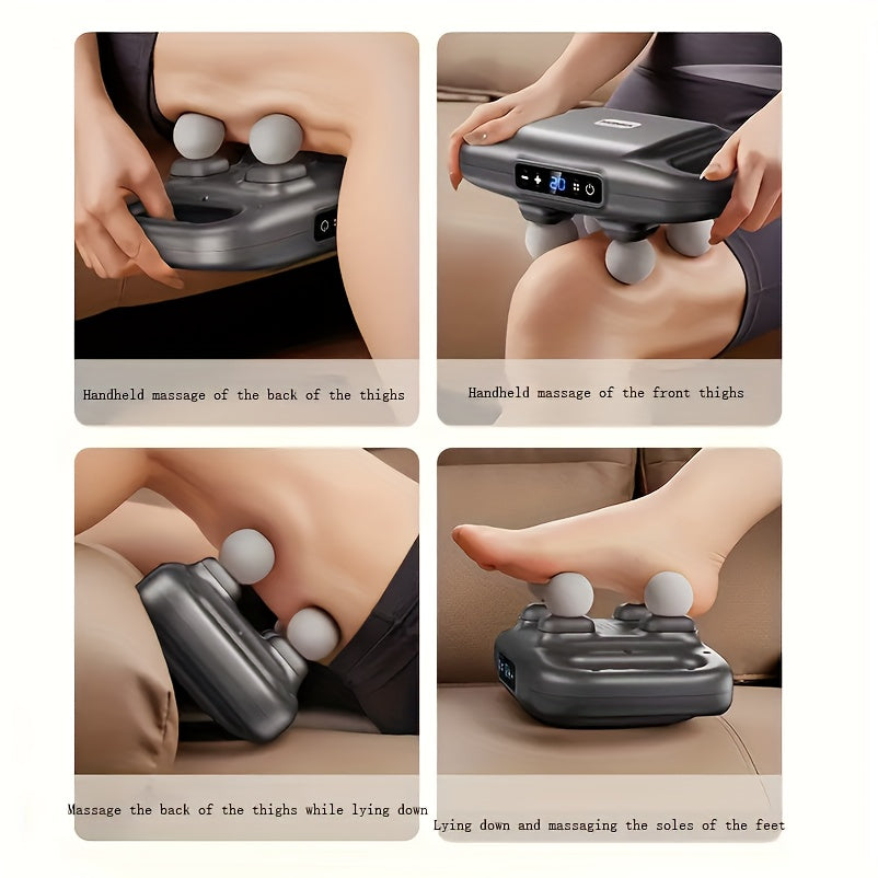4-Head Massage Gun, Deep Attack Fascia Gun Handheld Impact Massager for Body, Feet, Legs, Waist, Back And Neck Massage Relaxation, High Torque Power Supply, Father'S Day Gift for Dad