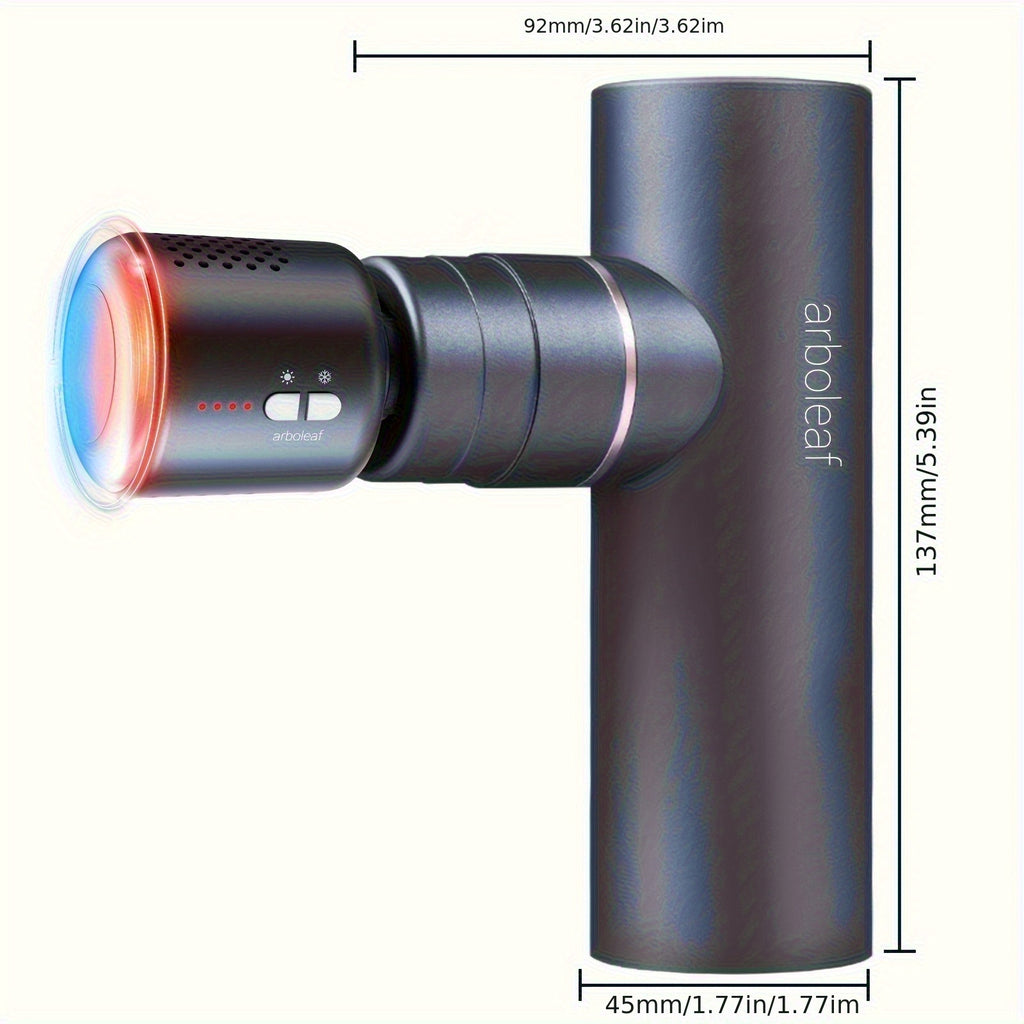 Arboleaf Hot & Cool Mini Massage Gun With Multiple Heads -Pro Percussion Massager Gun With Heating & Cooling Heads, 5 Speed Levels For Deep Tissue Massage For Full Body And Back Arm Massage Gifts For Both Men And Women Ideal For For Muscle Relaxation
