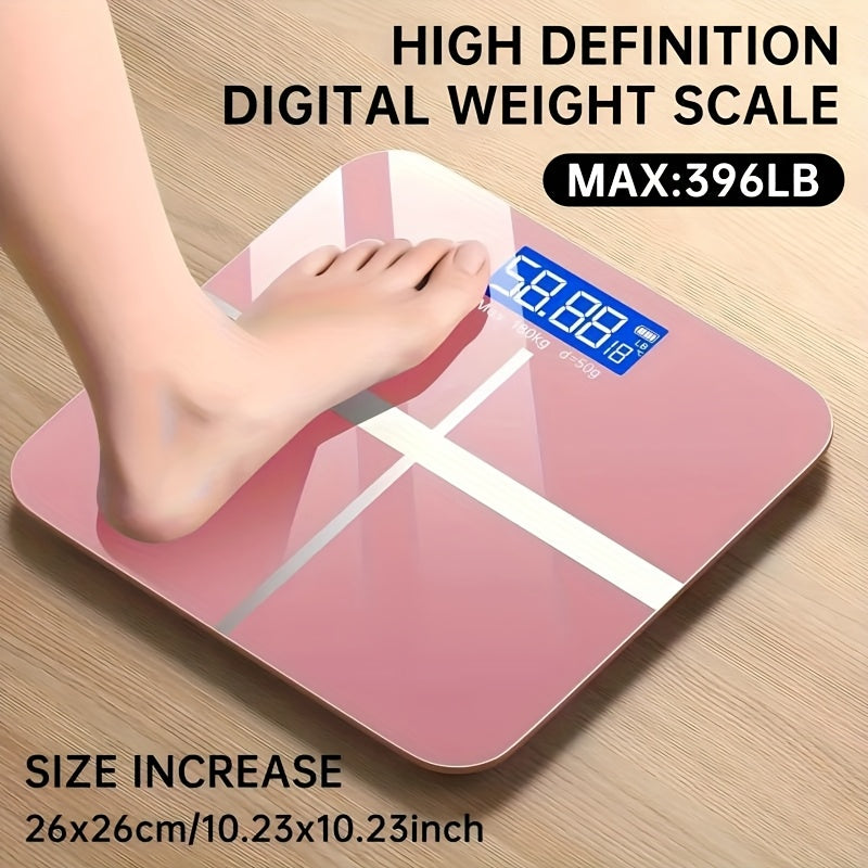 Upgraded Design, Enlarged Surface, 400 LB High-strength & High-precision Electronic Weight Scale, Smart Digital Bathroom Scale, Unlimited User, Automatic Recognition, HD LCD Display & Temperature Display, LB\u002FKG Multi-function Body Weighing Machine