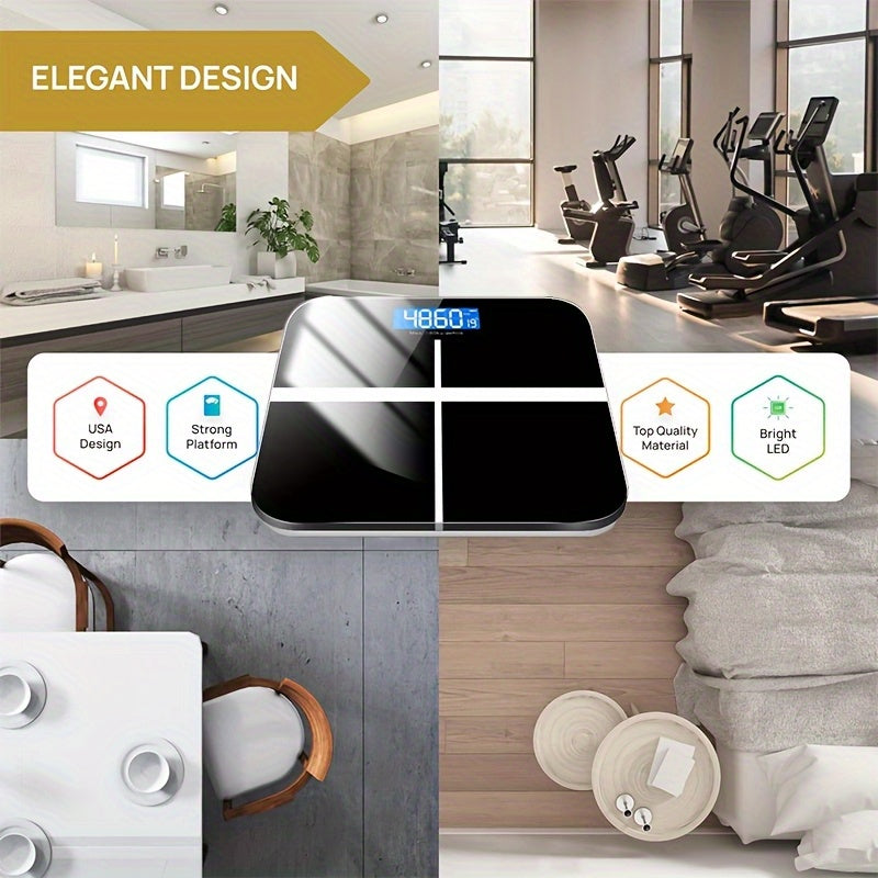 Upgraded Design, Enlarged Surface, 400 LB High-strength & High-precision Electronic Weight Scale, Smart Digital Bathroom Scale, Unlimited User, Automatic Recognition, HD LCD Display & Temperature Display, LB\u002FKG Multi-function Body Weighing Machine