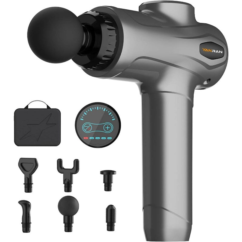 Deep Tissue Massage Gun - -like Portable Percussion Massager with 7 Speed Levels & 6 Interchangeable Heads, - ( Not Included) for, Athletes, Back, Neck, Leg, Arm - Men & Women